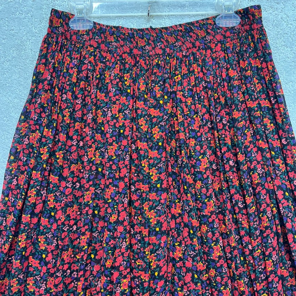 VINTAGE GAP Maxi Skirt Womens Large Multicolor Rayon Floral Ditsy Boho Flowy - Picture 2 of 12